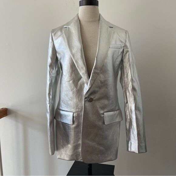NWT A.L.C Dakota Jacket Metallic silver size 2 - Picture 5 of 16